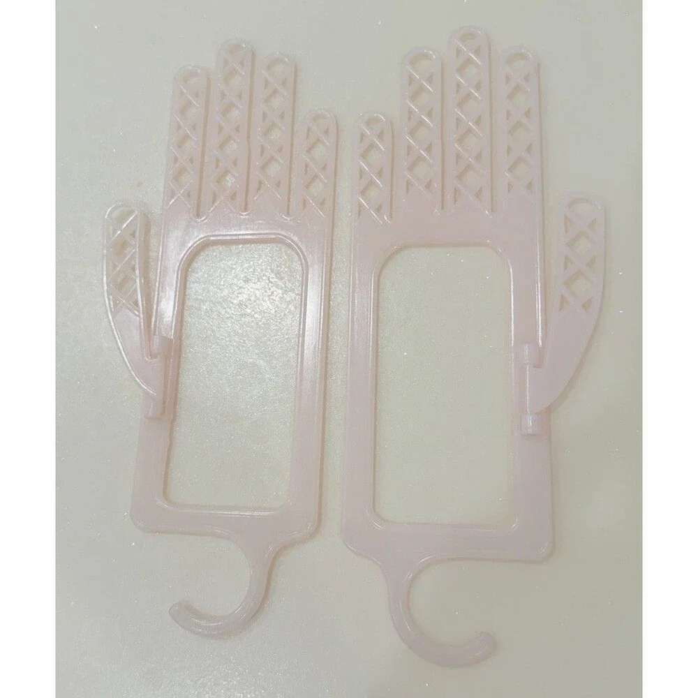 Vintage 50’s Pink Plastic Glove Stretchers – 1 Pair Retro Hand Shaper Hooks